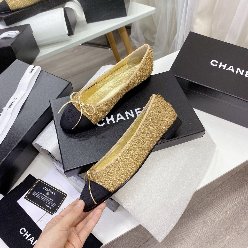 Chanel Ballet Tweed Flats