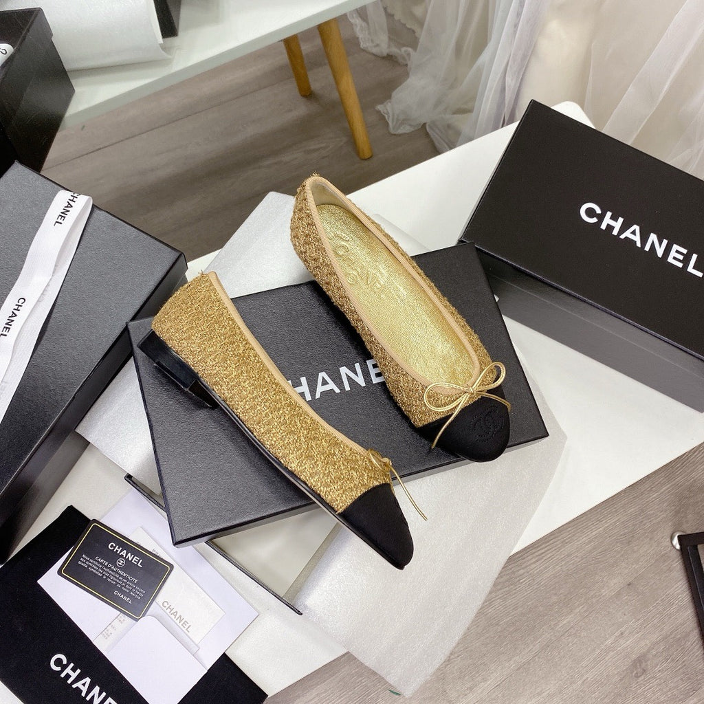 Chanel Ballet Tweed Flats