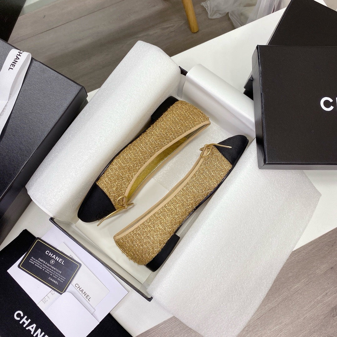 Chanel Ballet Tweed Flats