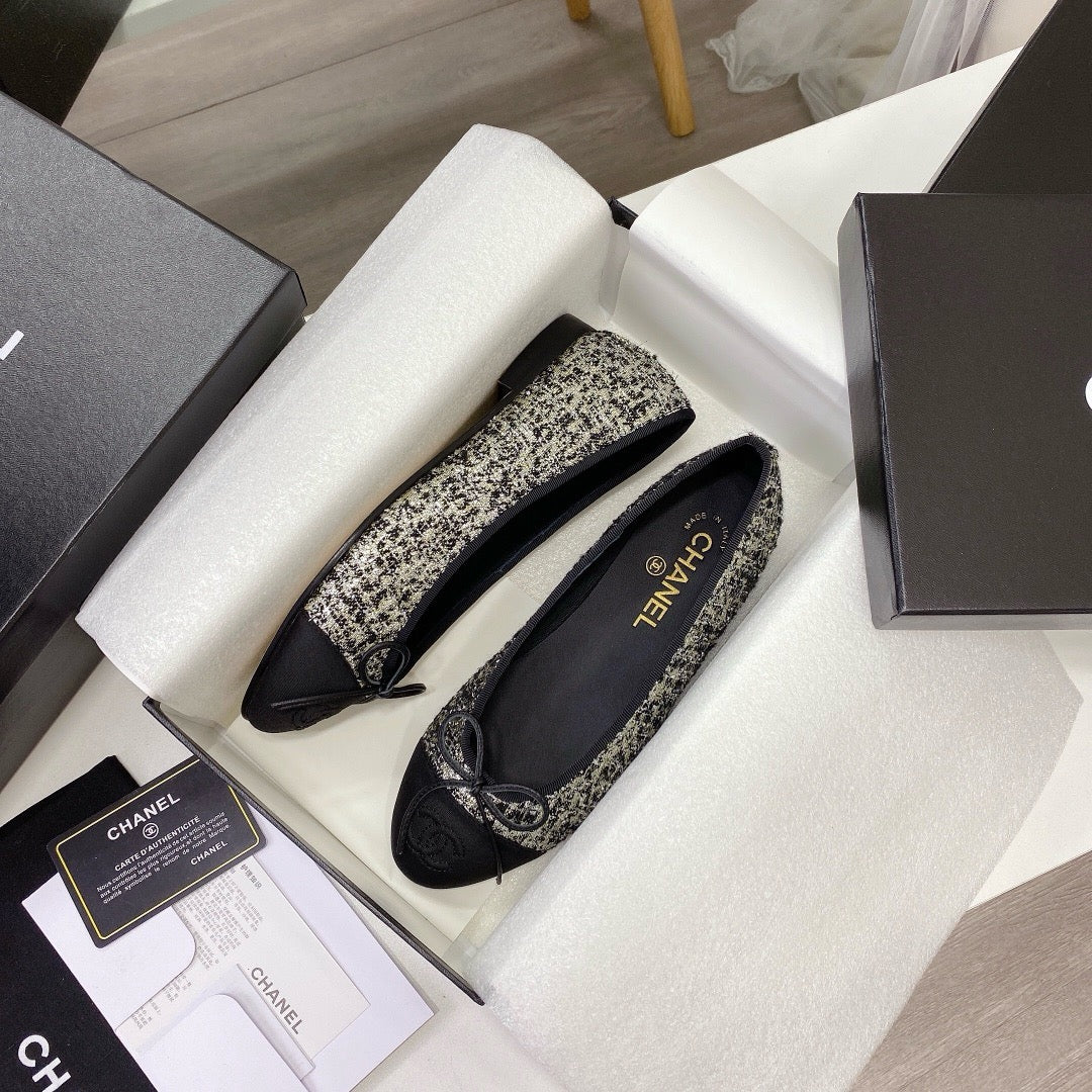 Chanel Ballet Tweed Flats