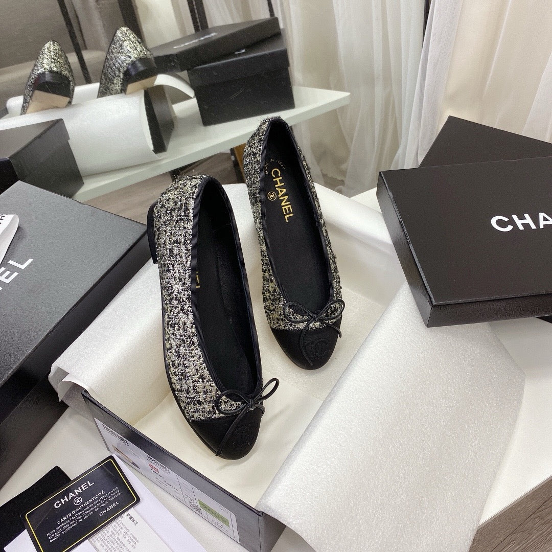 Chanel Ballet Tweed Flats