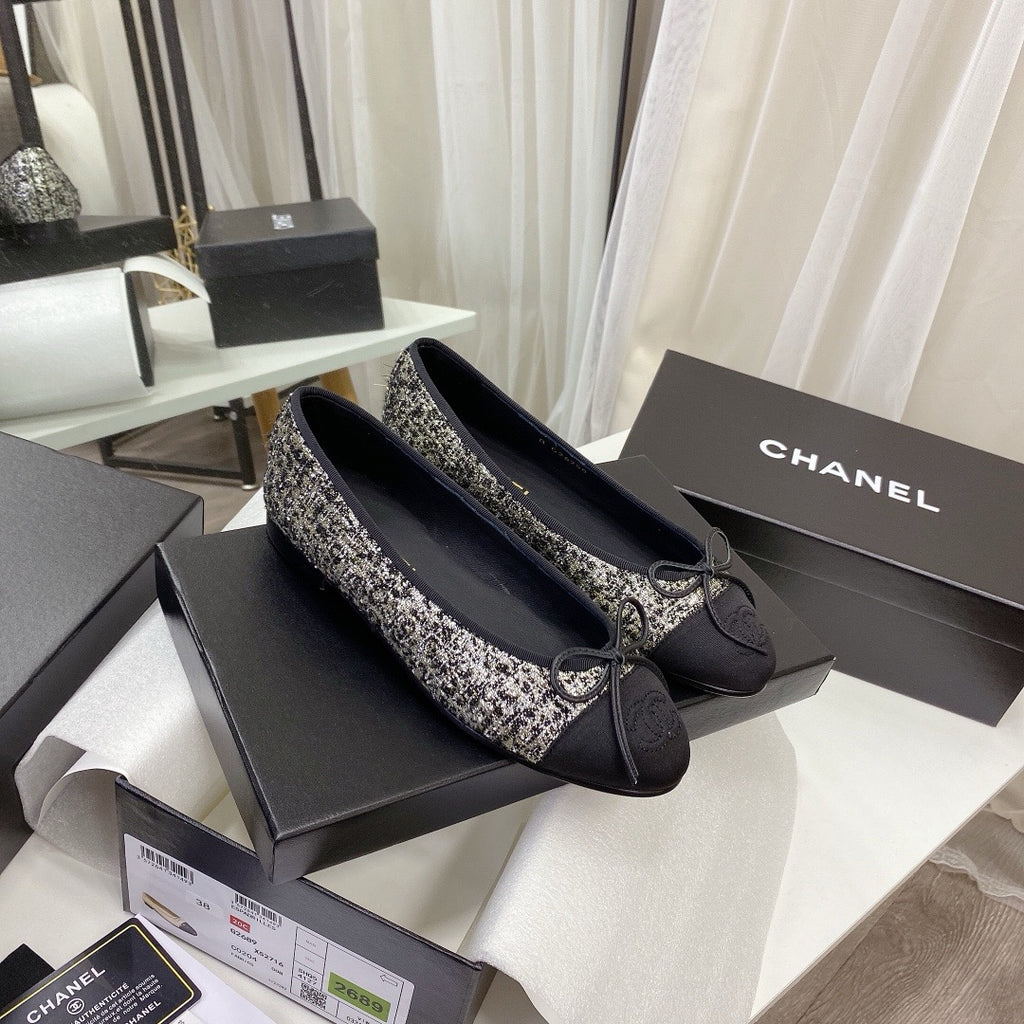 Chanel Ballet Tweed Flats