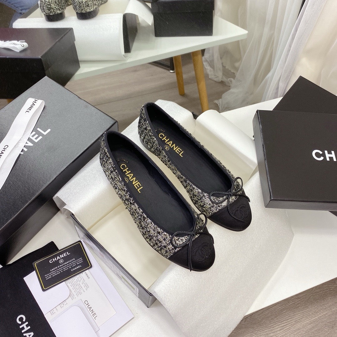 Chanel Ballet Tweed Flats