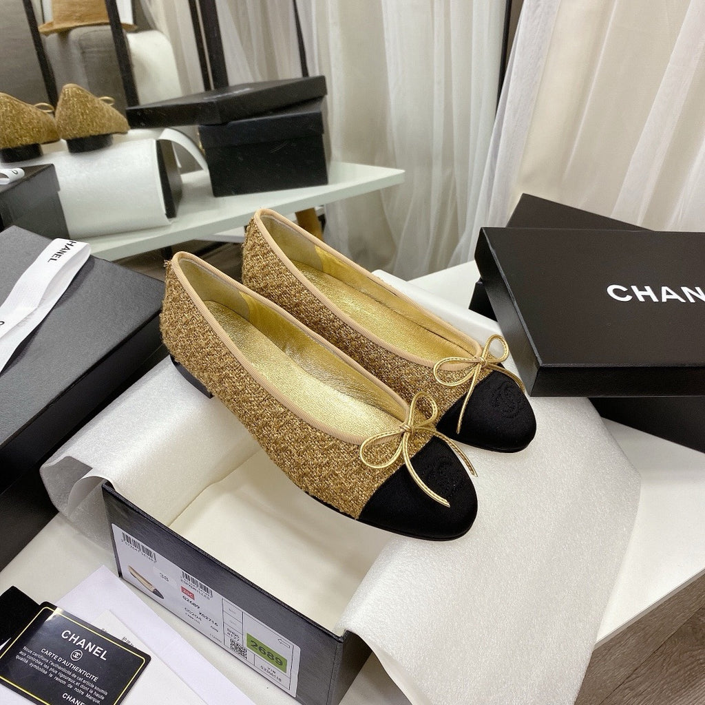 Chanel Ballet Tweed Flats