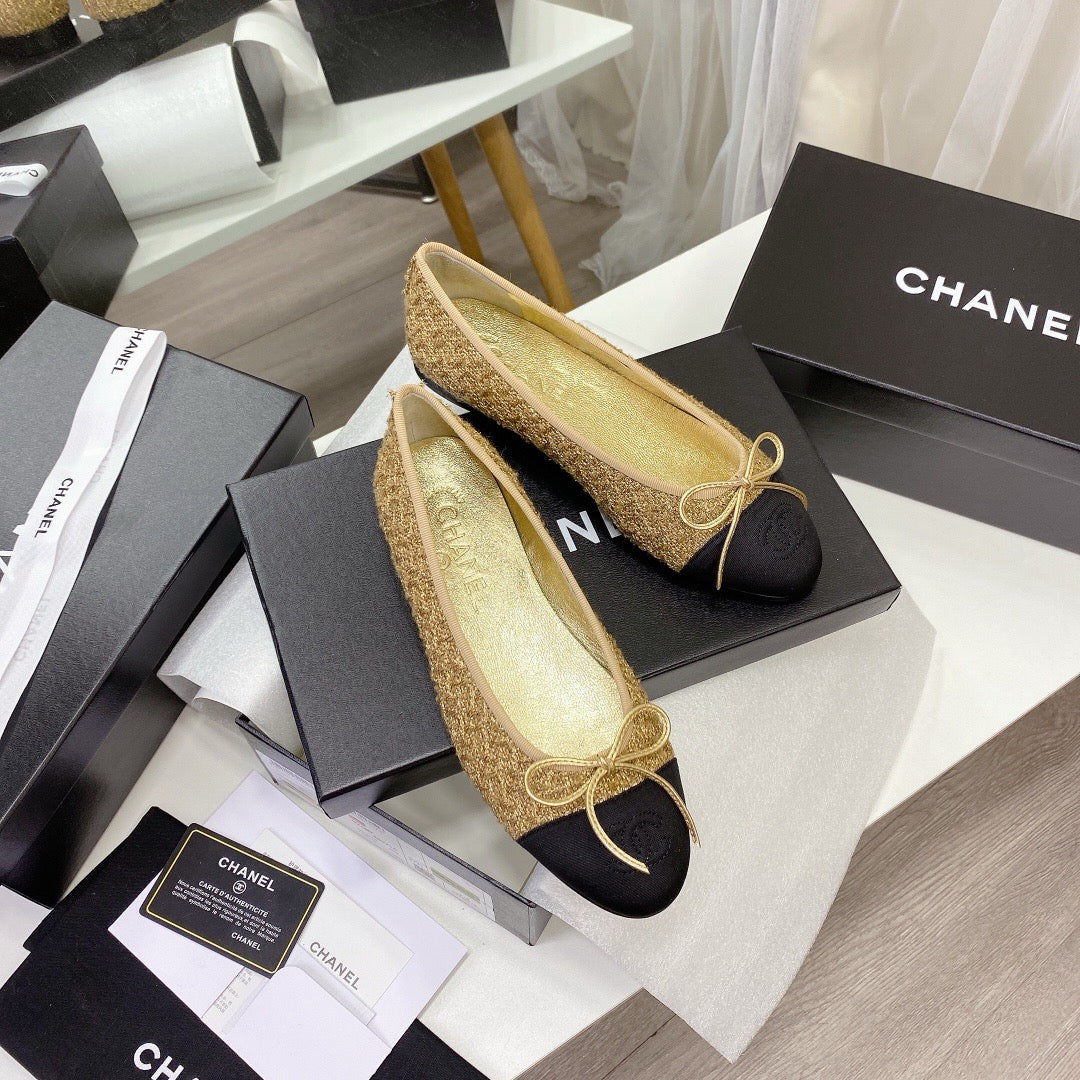 Chanel Ballet Tweed Flats