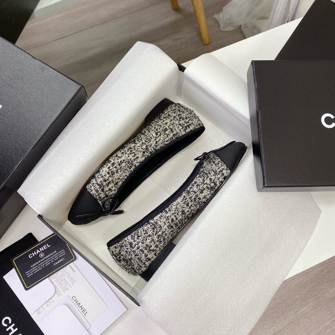 Chanel Ballet Tweed Flats