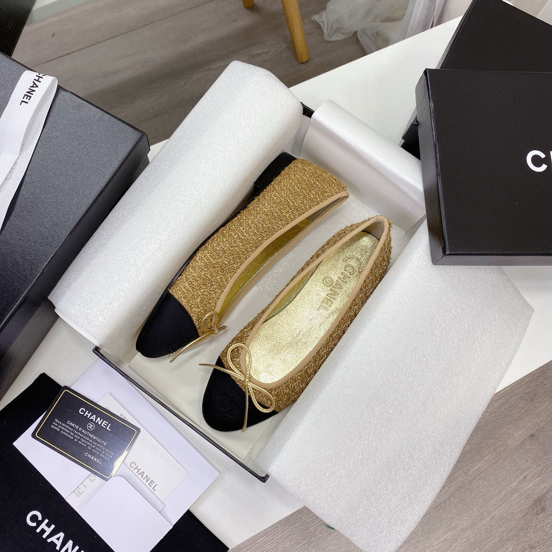Chanel Ballet Tweed Flats