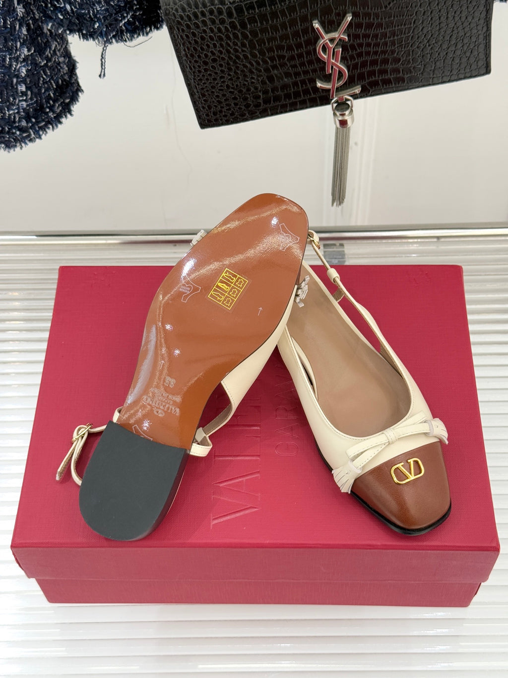 Valentino V Logo Tassel Flats