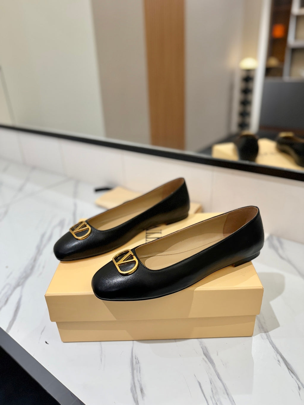Valentino V Logo Flats Sandals