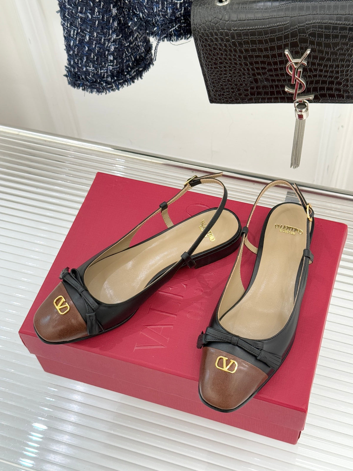 Valentino V Logo Tassel Flats