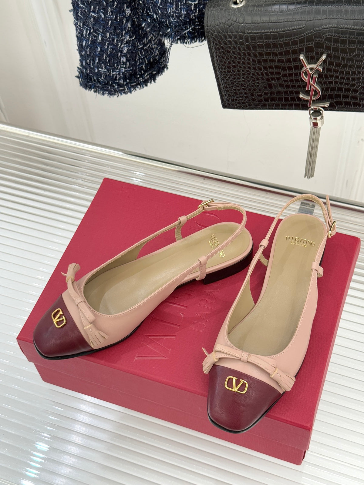 Valentino V Logo Tassel Flats