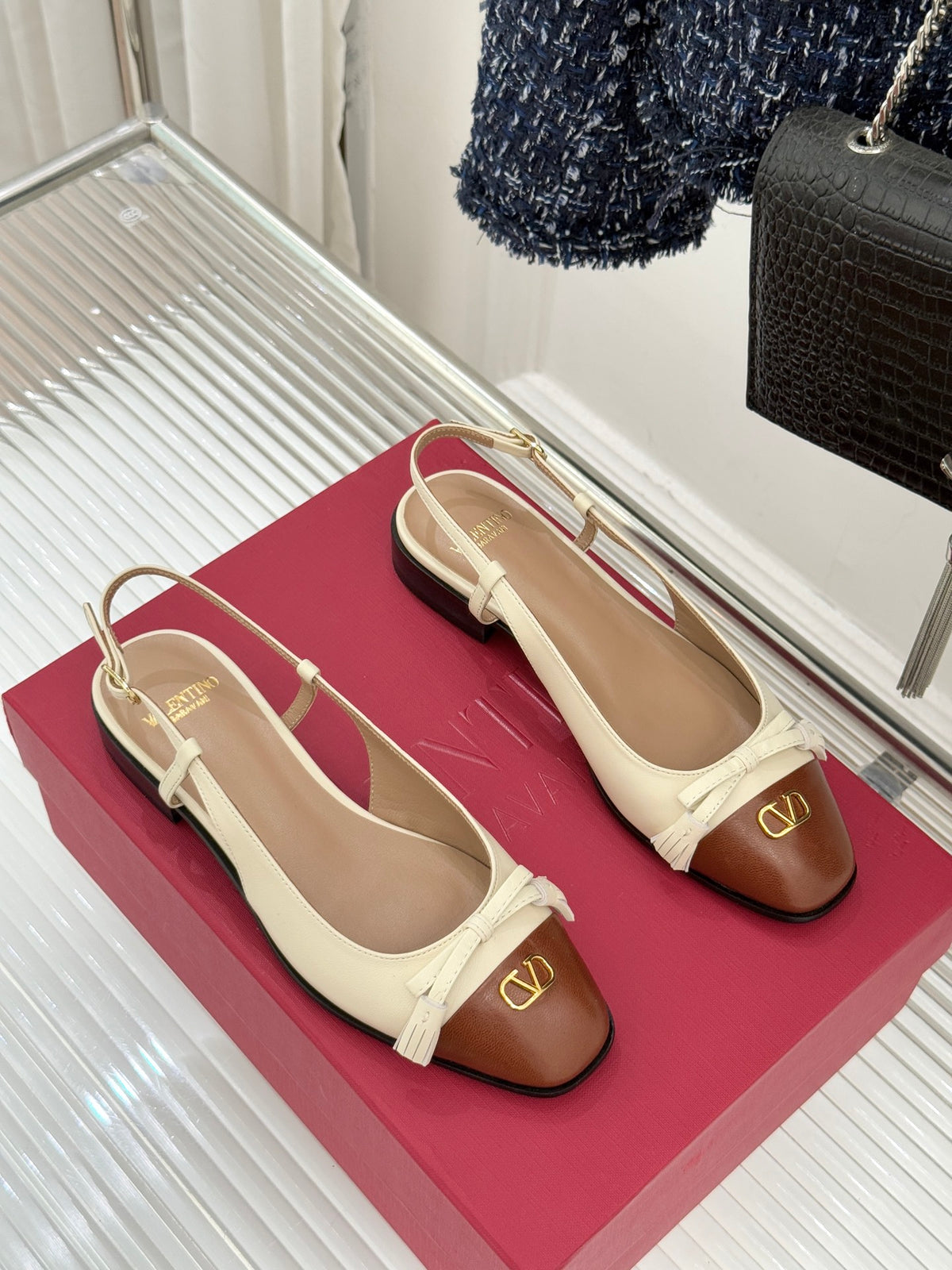 Valentino V Logo Tassel Flats