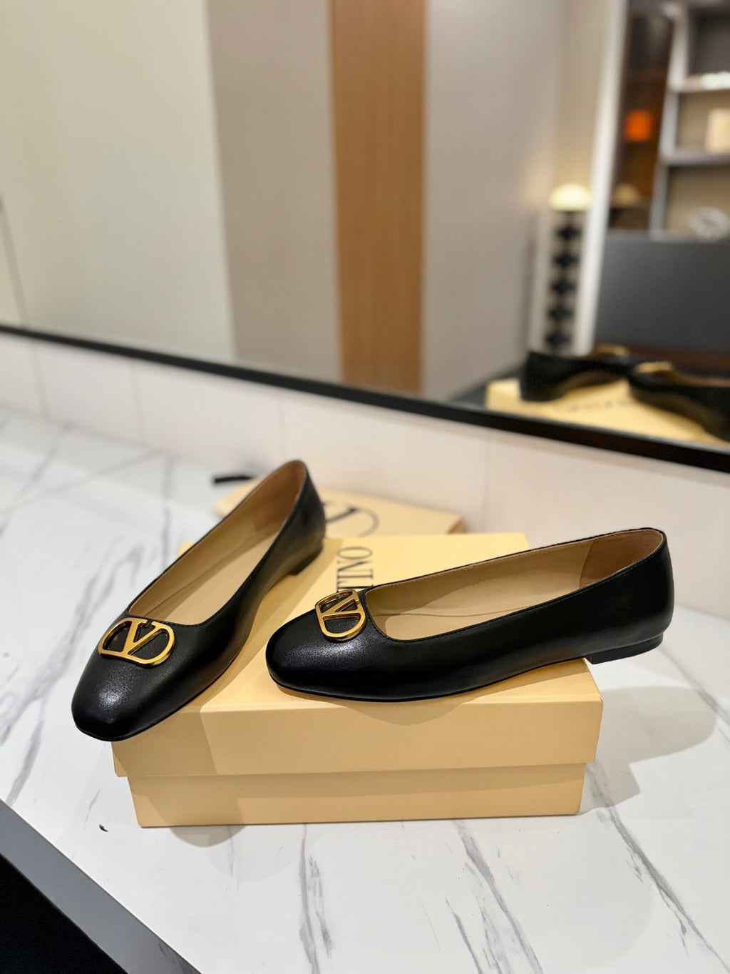 Valentino V Logo Flats Sandals