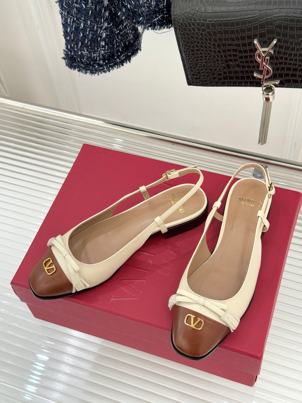Valentino V Logo Tassel Flats