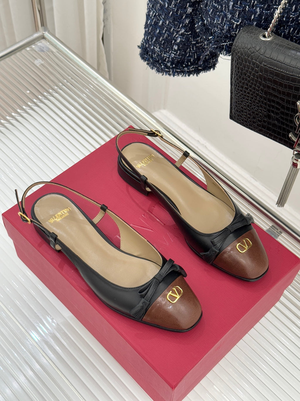 Valentino V Logo Tassel Flats